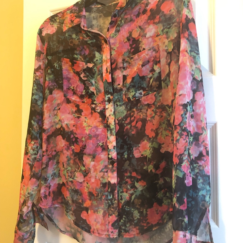 Sheer floral blouse vintage
